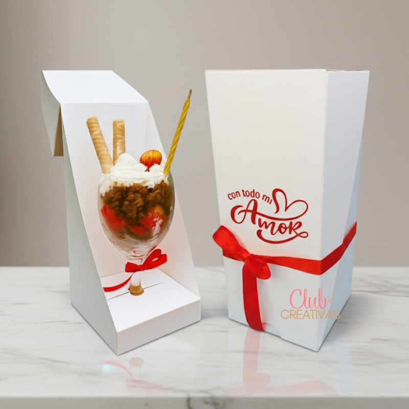 plantilla caja para copa con postre o pastel